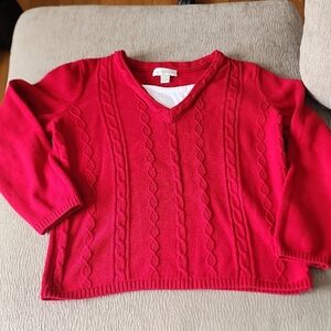 Christopher & Banks Cherry V-Neck Sweater